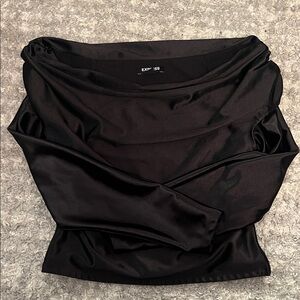 Express Black Satin Blouse